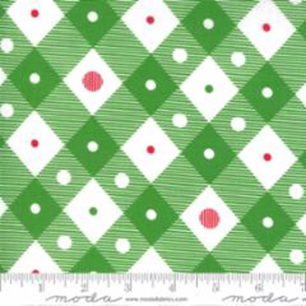 Merry & Bright Argyle Ever Green on White