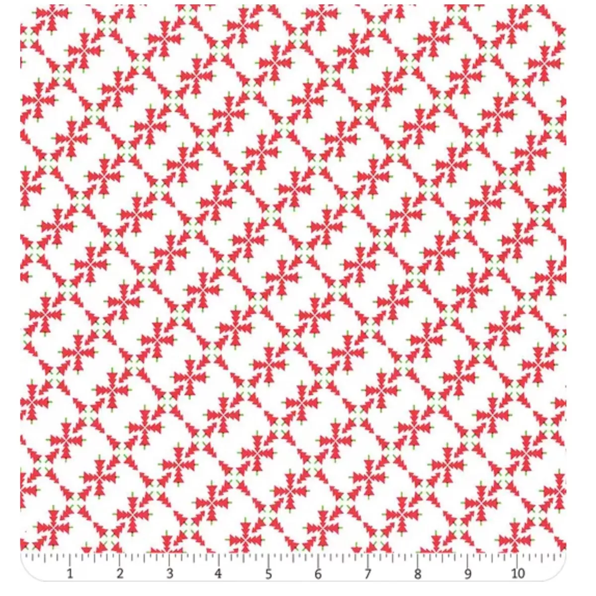Merry and Bright White Red Geo