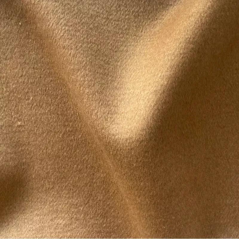 Mid-Weight Deep Camel Wool Blend Melton Coating