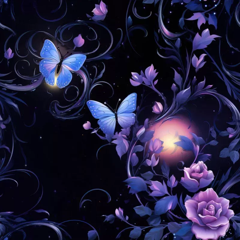 Midnight Garden Pattern #5 Fabric