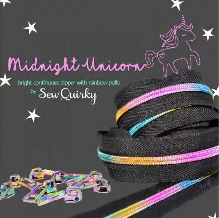 Midnight Unicorn Zipper & Iridescent Rainbow Pull Pack