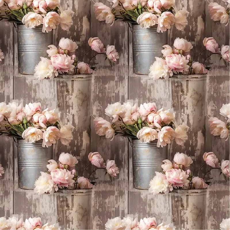 Milk Can Flowers Pattern #2 Fabric