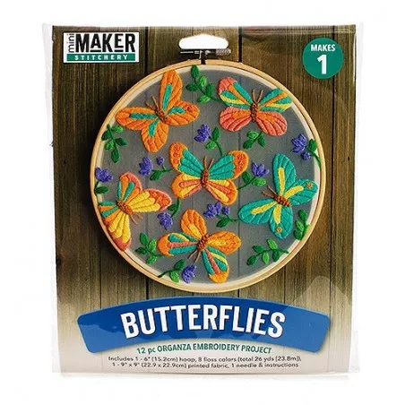 Mini Maker Floating Butterflies Embroidery Stitch Kit