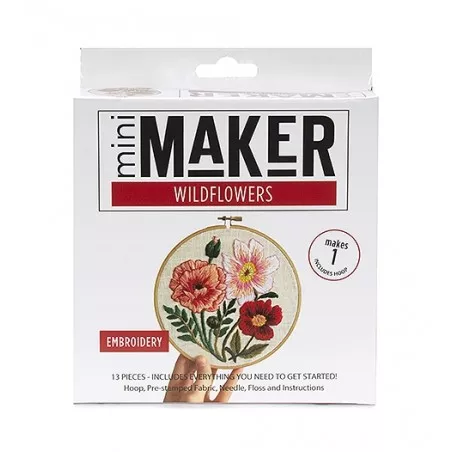 Mini Maker Wildflowers Embroidery Stitch Kit