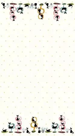 Mod Meow Border Print Cream