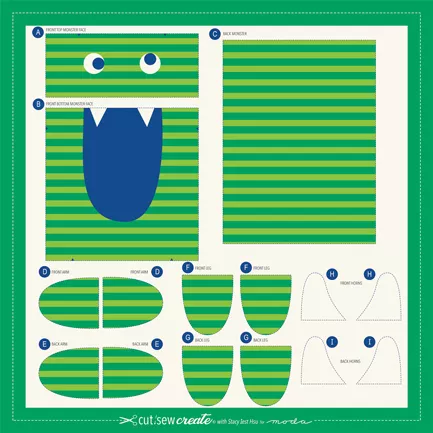 Monster Zipper Pouch Panel (Stacy Iest Hsu)