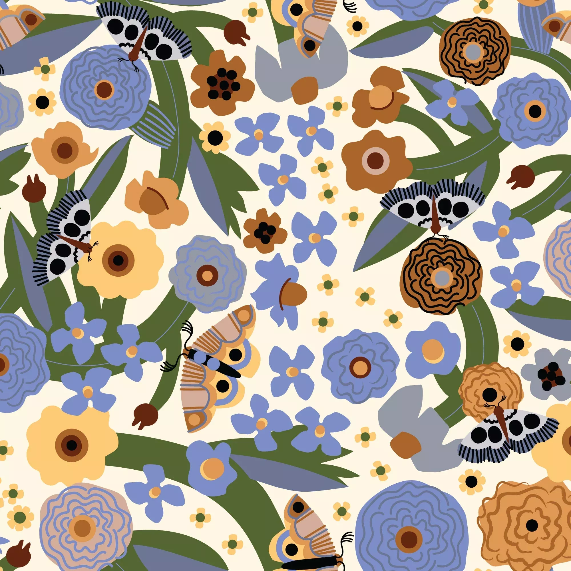 Moth Garden - Ivory /Multi - Firefly Moon