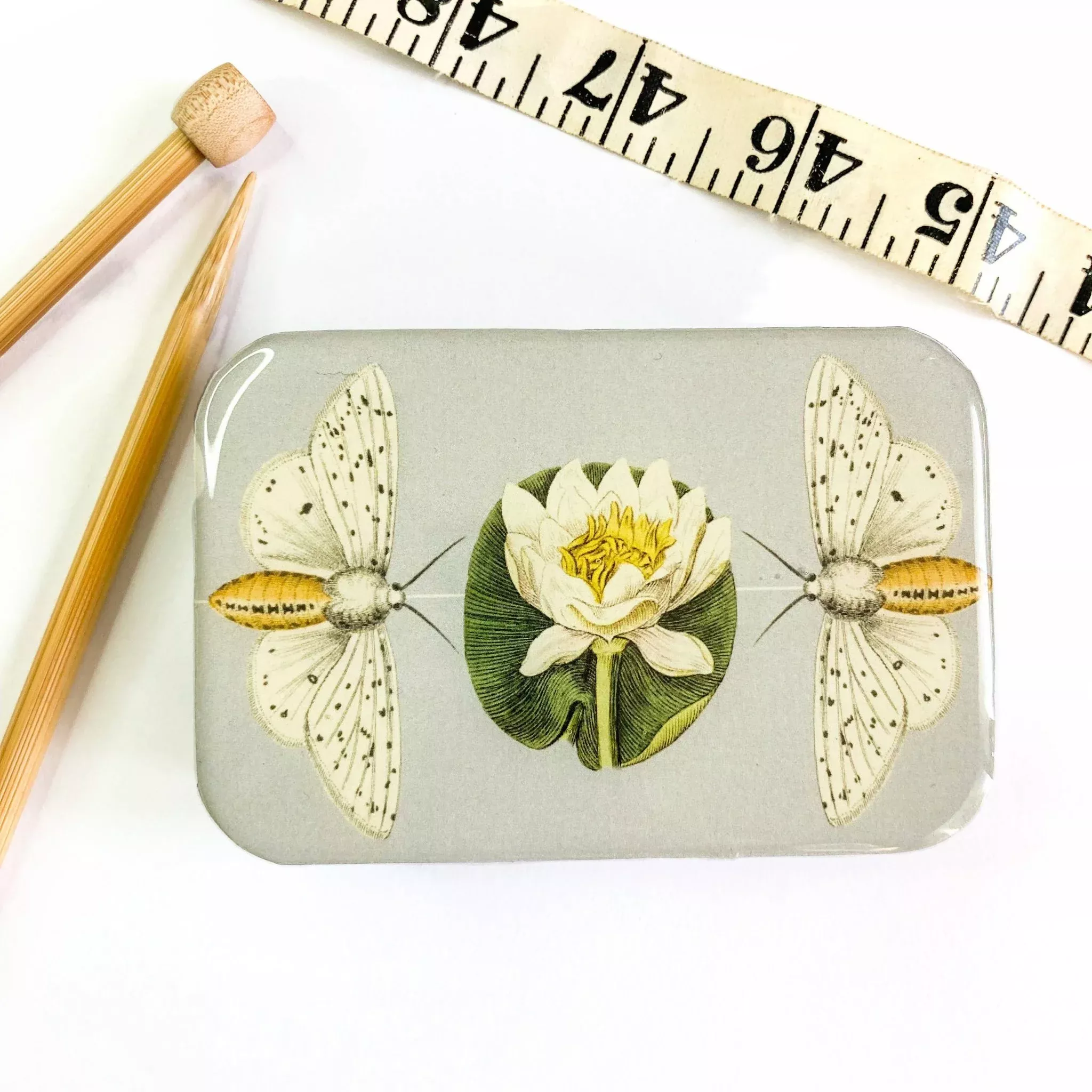 Moth and Lotus Storage Tin