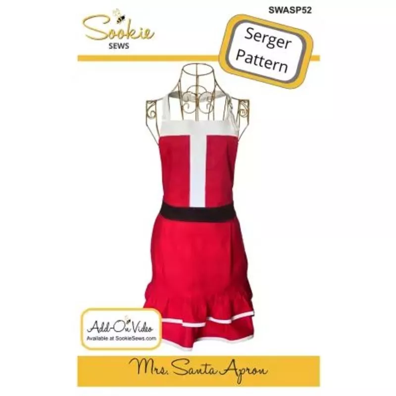 Mrs. Santa Apron Serger Pattern SWASP52