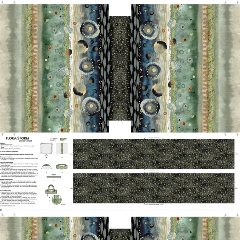 Multi Flora & Form Canvas Carryall By Windham Fabrics