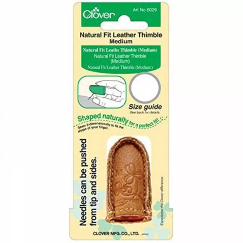 Natural Fit Leather Thimble Medium by Clover