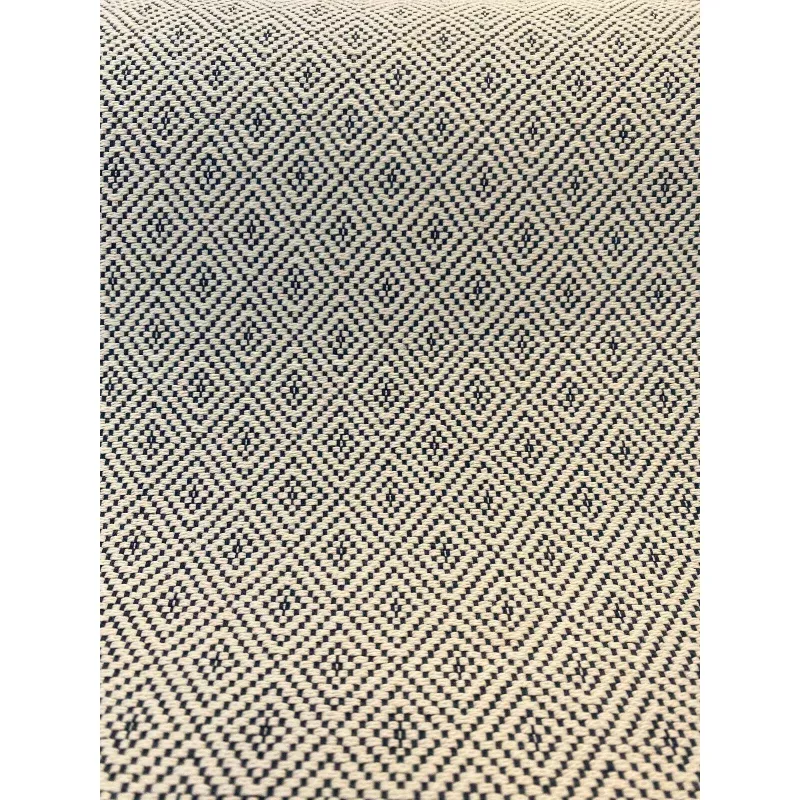 Navy Blue Classic Diamond Brocade Upholstery Fabric by the yard