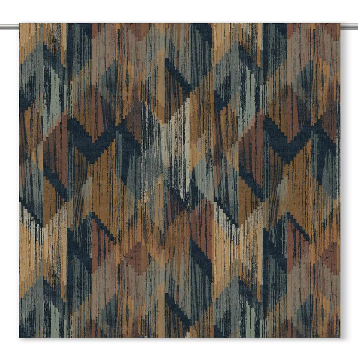 ‘Niagara Falls’ Fabric by the Yard (Dark Caramel/ Sage Gray/ Navy Blue)
