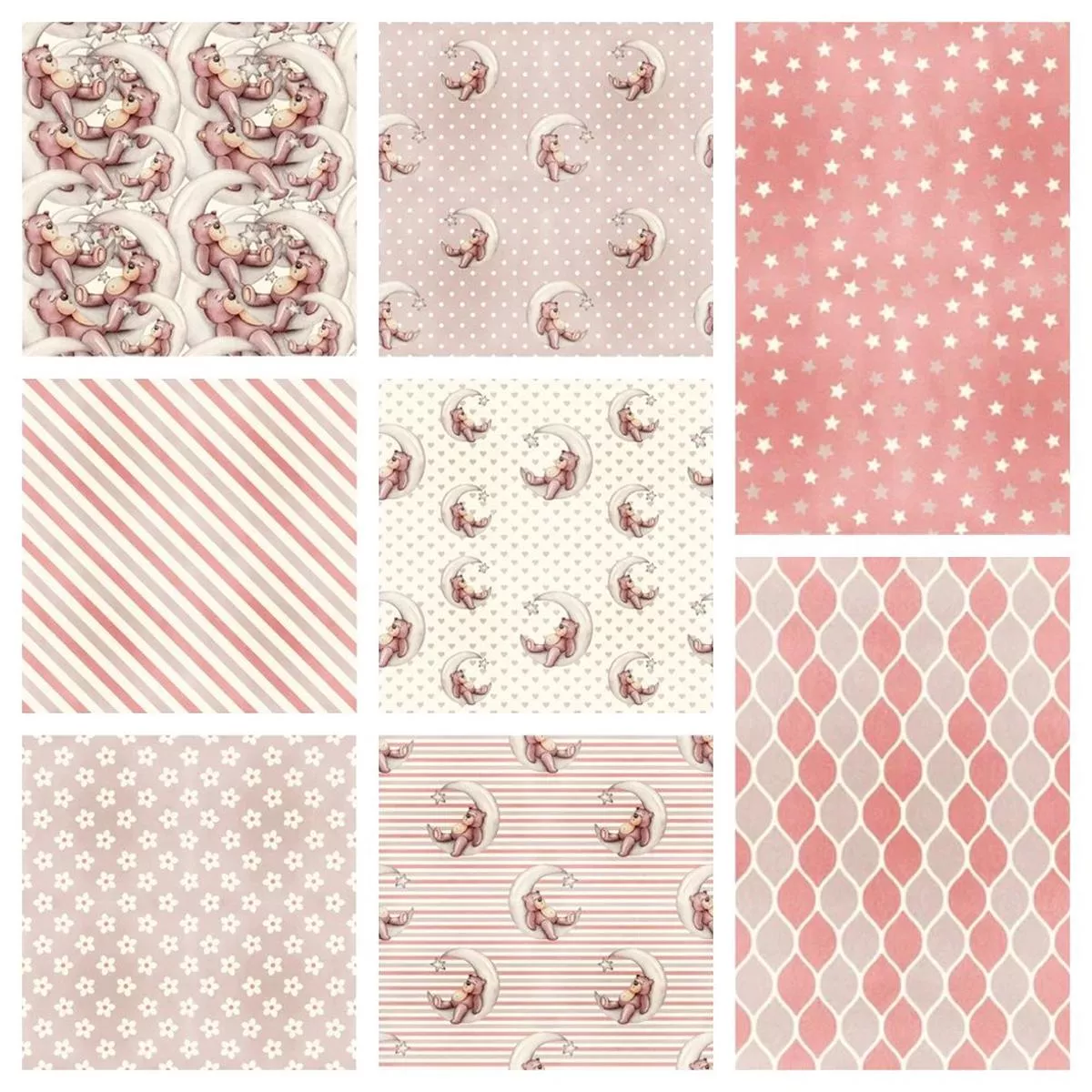 Nursery Bear Fat Quarter Bundle – 8 Pieces