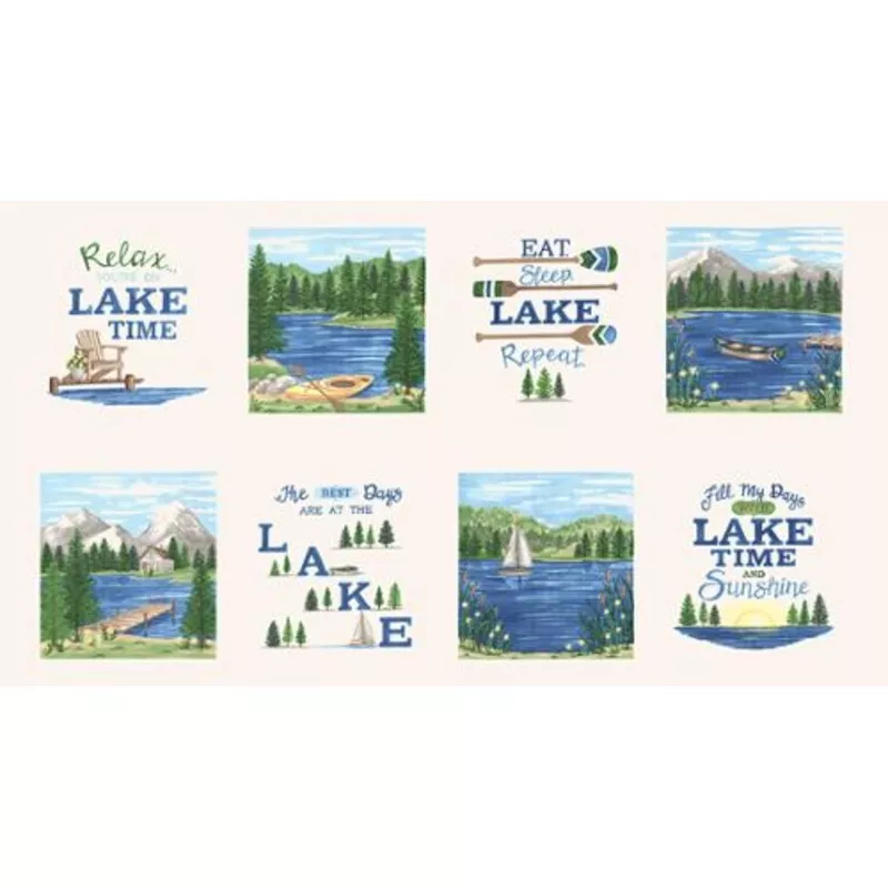 On Lake Time Cloud White Panel 56128-11