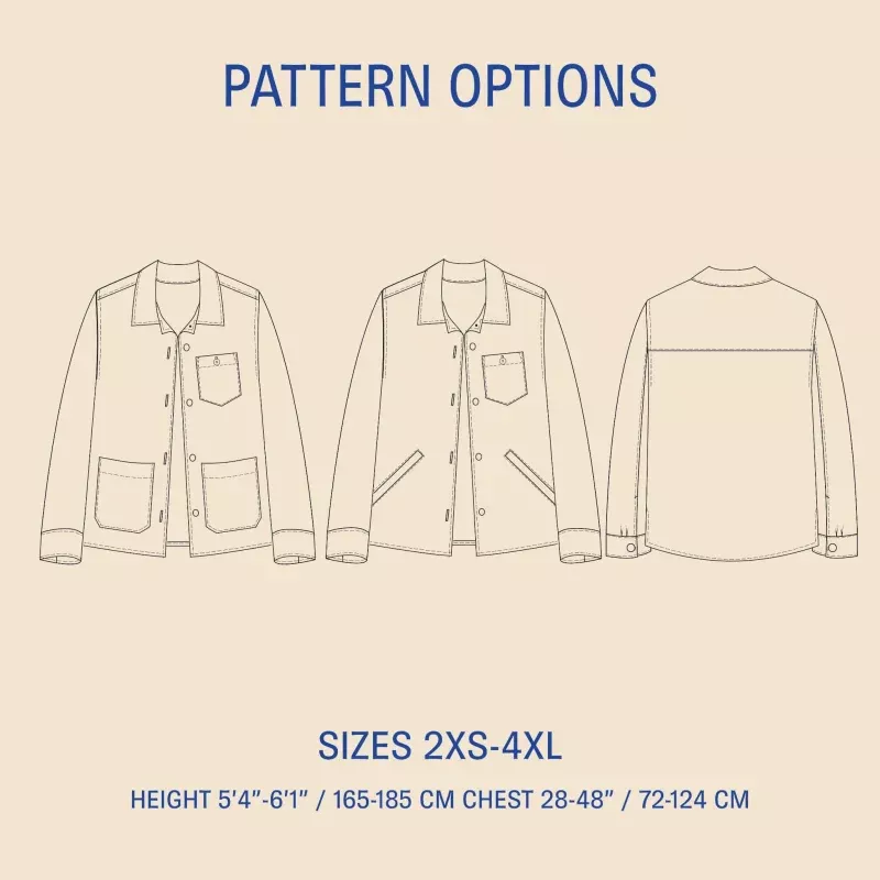 Overshirt sewing pattern|PDF&Printed