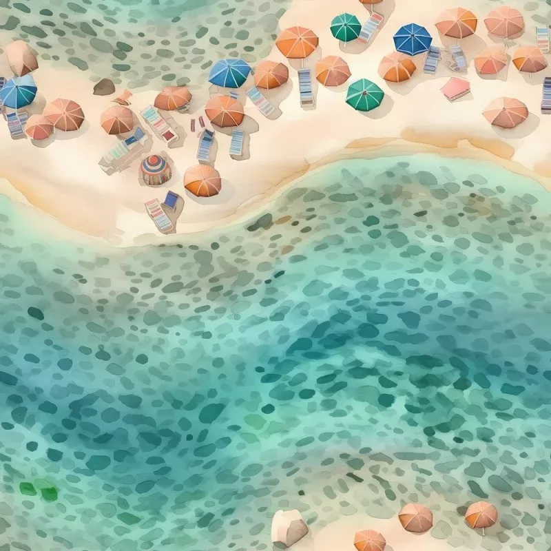 Paradise Beach Pattern #8 Fabric