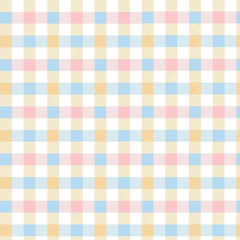 Pastel Gingham Stripe Fabric – Yellow