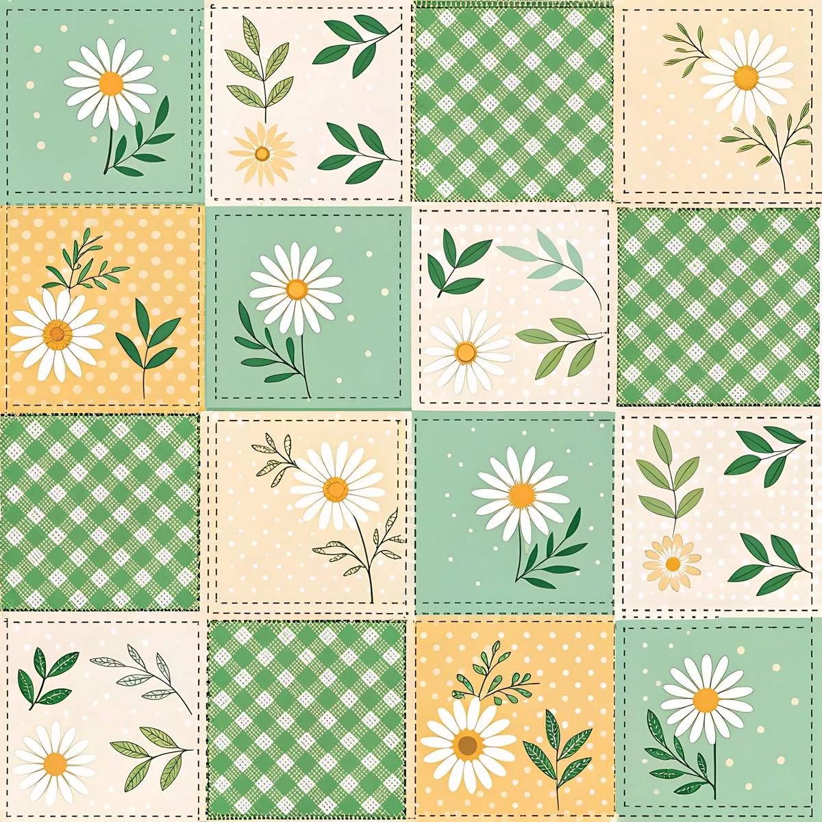 Pastel Spring Floral Patchwork Pattern 4 Quilting Cotton Fabric