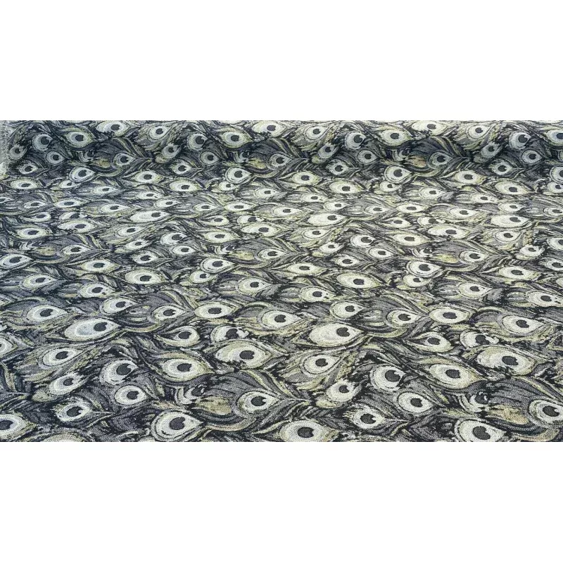 Peacock Silver Animal Upholstery Jacquard Fabric by the yard