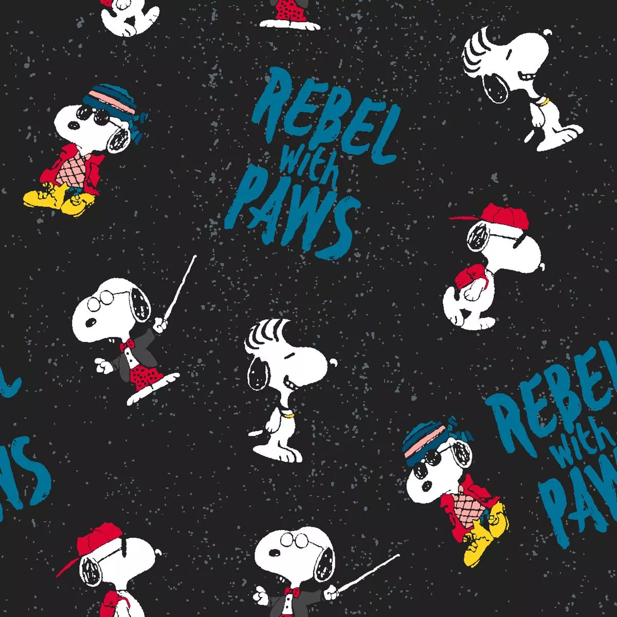 Peanuts Snoopy Rebel with Paws Fabric