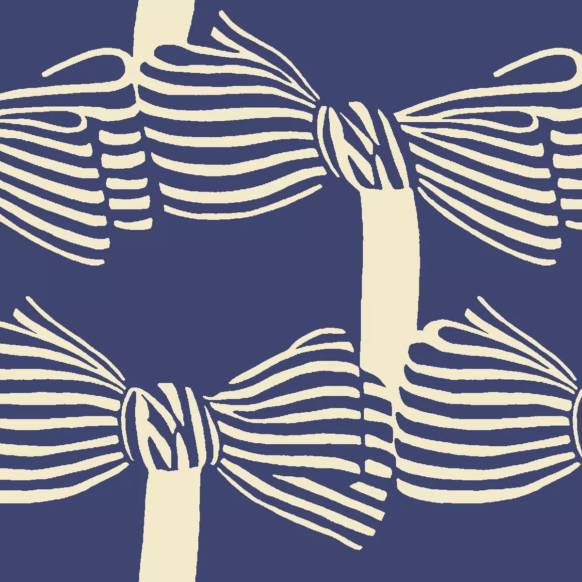 Peggy Bow on Navy Fabric