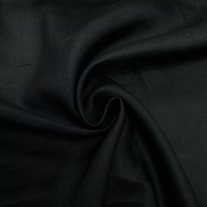 Plain Black Ramie Linen Fabric