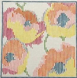 The Plum Stitchery – Citrus Striped Flowers