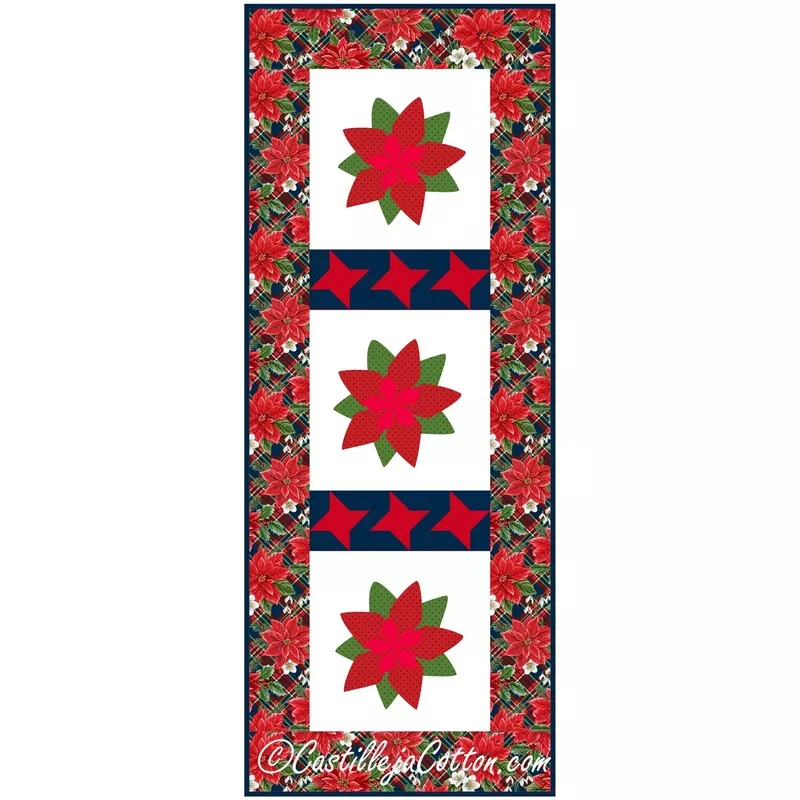 Poinsettia Table Runner Downloadable Pattern