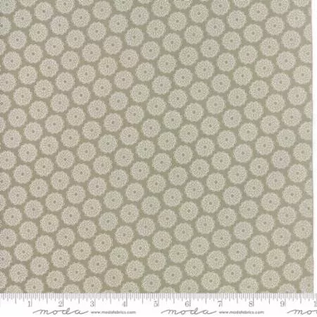 Project Red - White Flowers Taupe Yardage