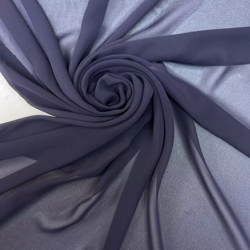 Purple Gray Polyester Crepe