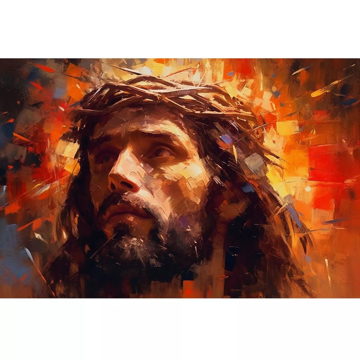 Realistic Jesus Painting Fabric Panel
