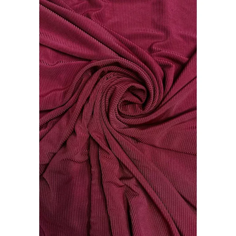 Red Ribbed Stretch Jersey