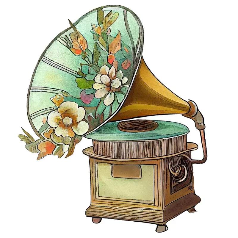 Retro Gramophone #1 Fabric Panel