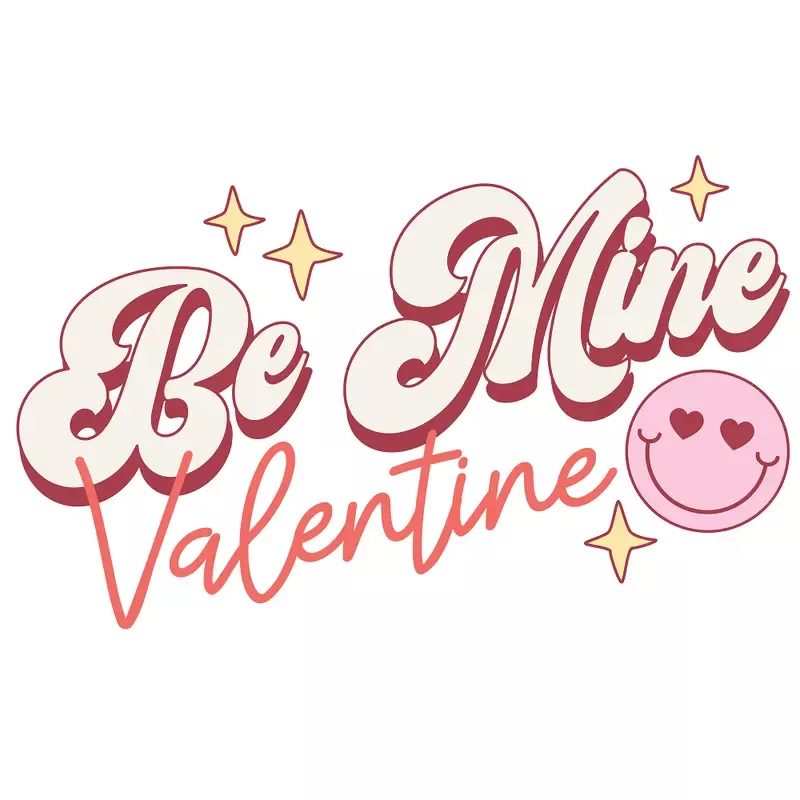 Retro Valentines Day Be Mine Fabric Panel