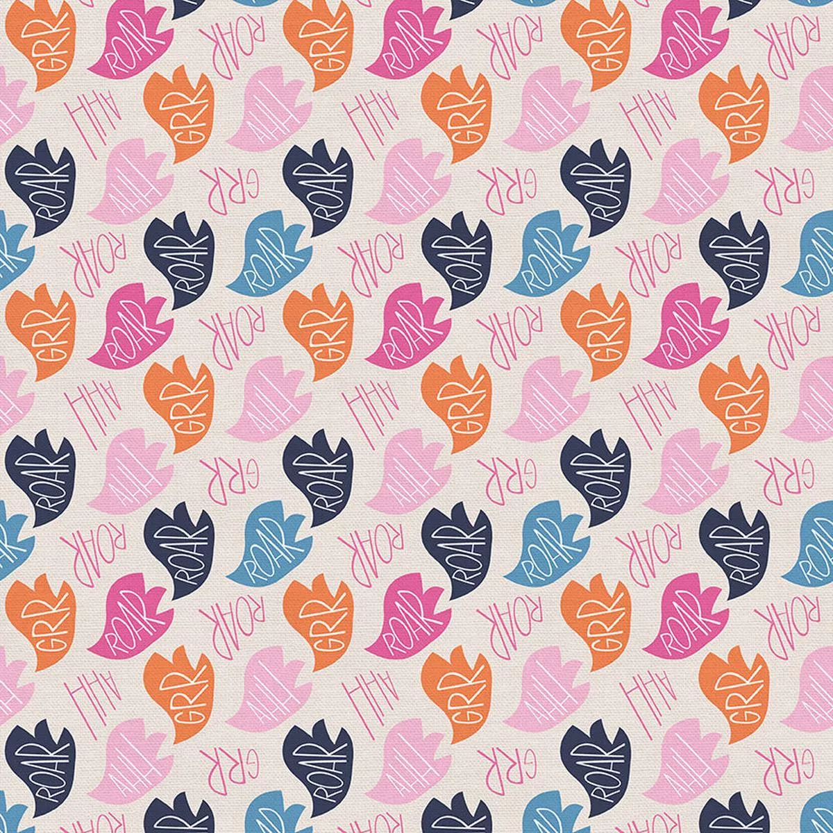 Roar Word Bubbles – Pink – Double Gauze