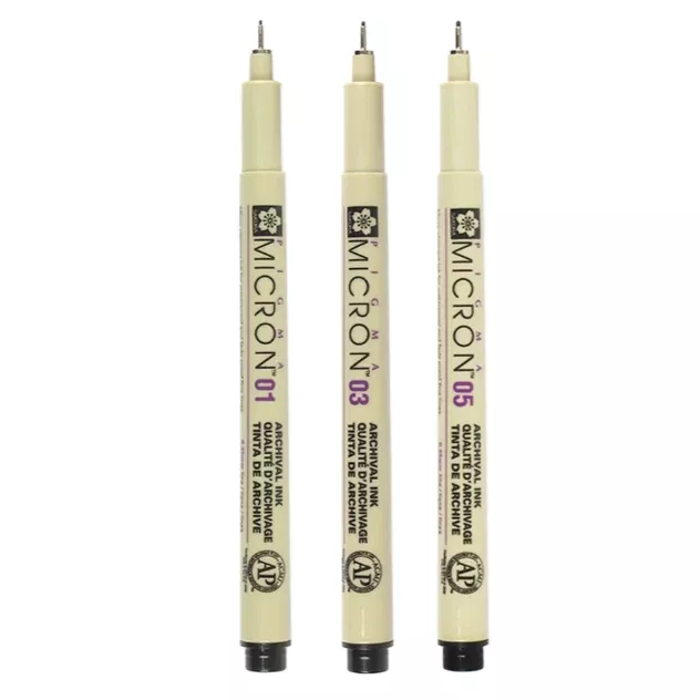 SakuraPigma Micron - Pen Set 3 Sizes Black