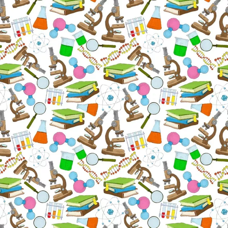 Science Education Allover Fabric – Multi