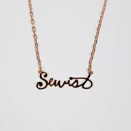 "Sewist" Necklace/Rose Gold (20")