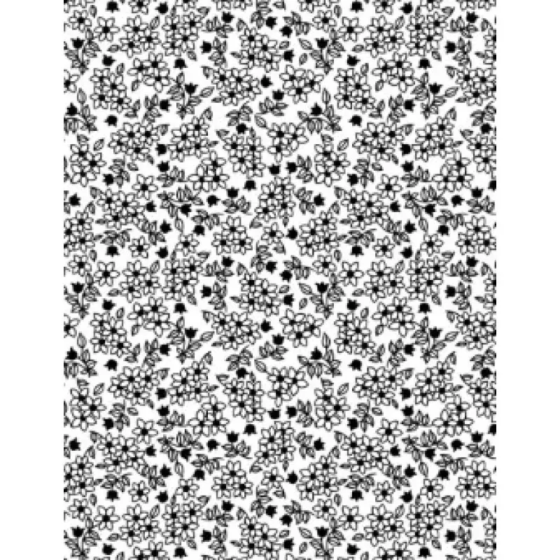 Shadow Blooms – Small Floral White – Yardage