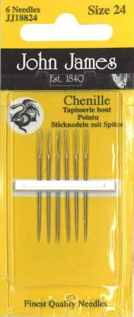 Size 24 Chenille Needles John James Blister Pack