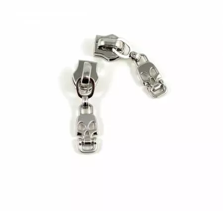 Skull Zipper Pull (#5 10 pack)/Silver (Emmaline)