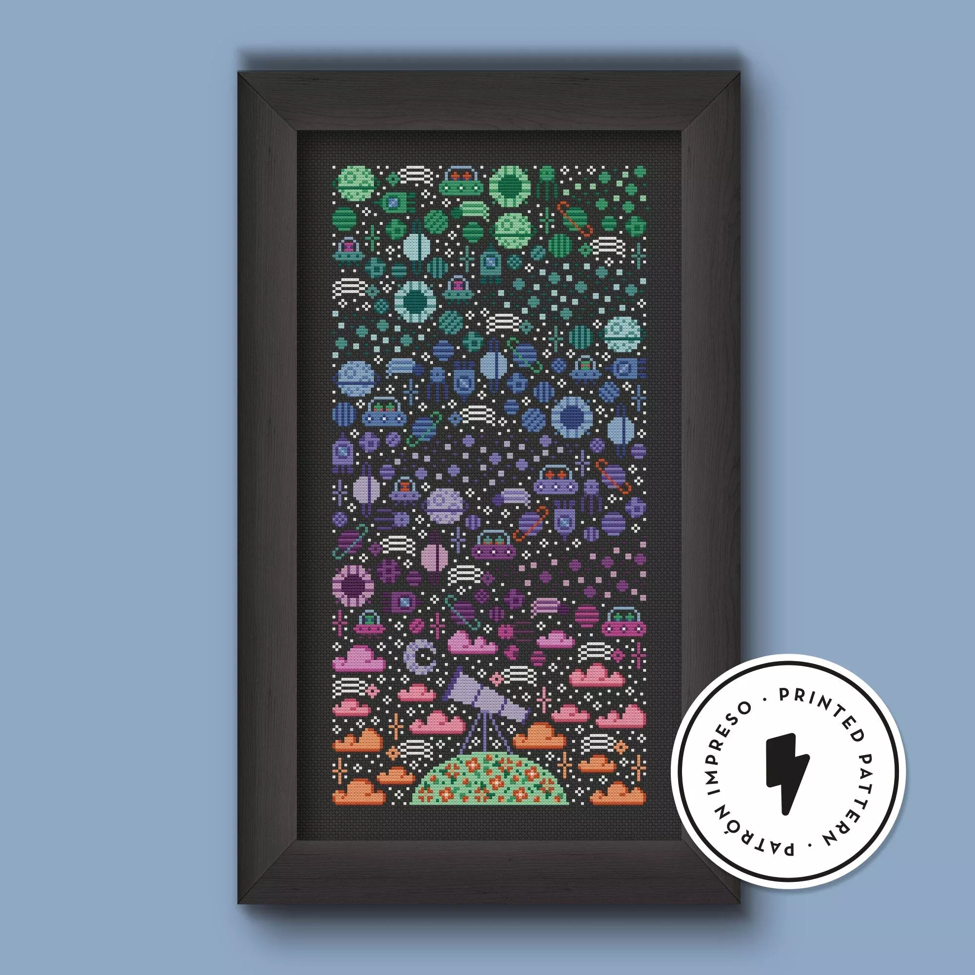 Space Sky - Cross Stitch Printed Pattern