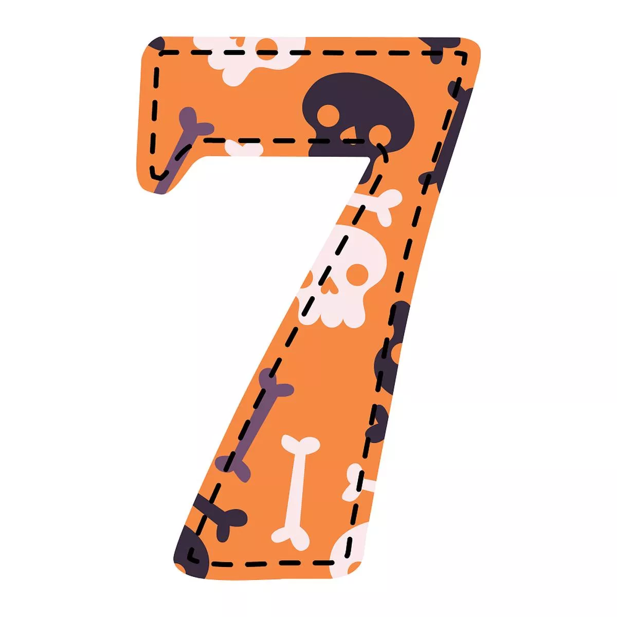 Spooky Number ”7” Fabric Panel
