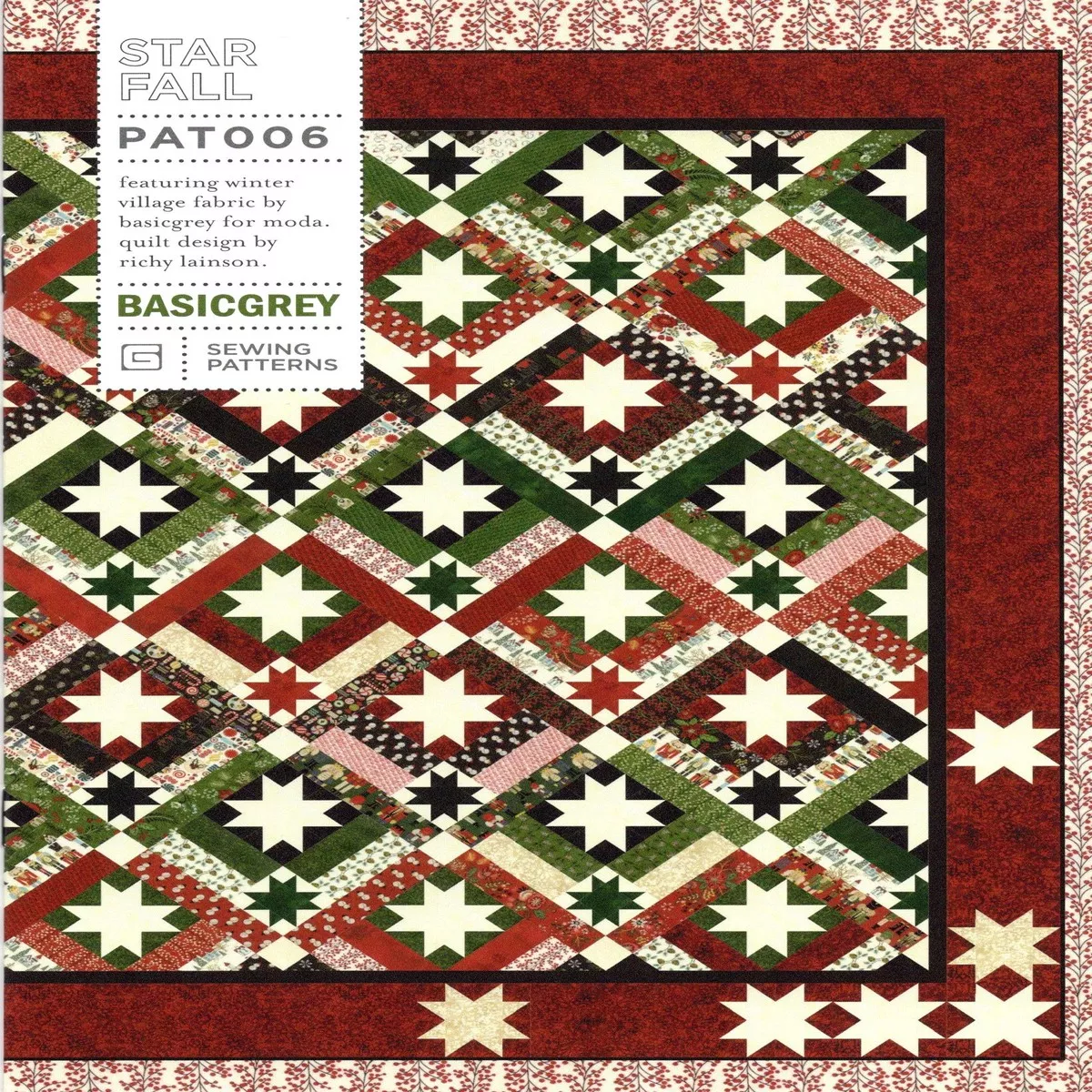 STAR FALL – BASICGREY Quilt Pattern 006