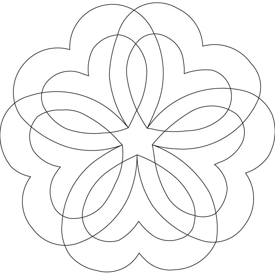 Star of Hearts Digital Design Block