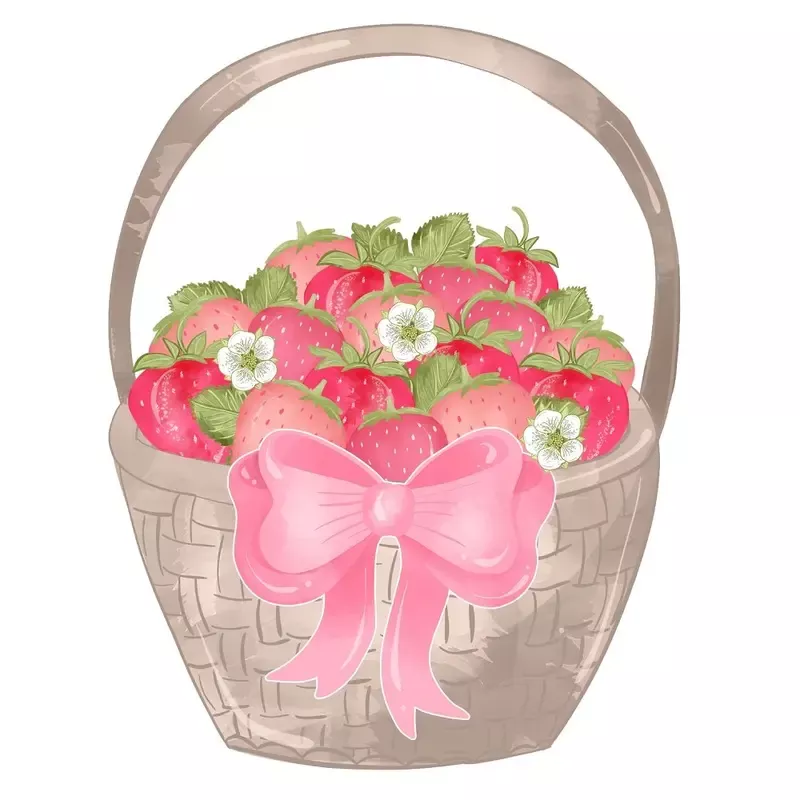 Strawberry Basket Fabric Panel