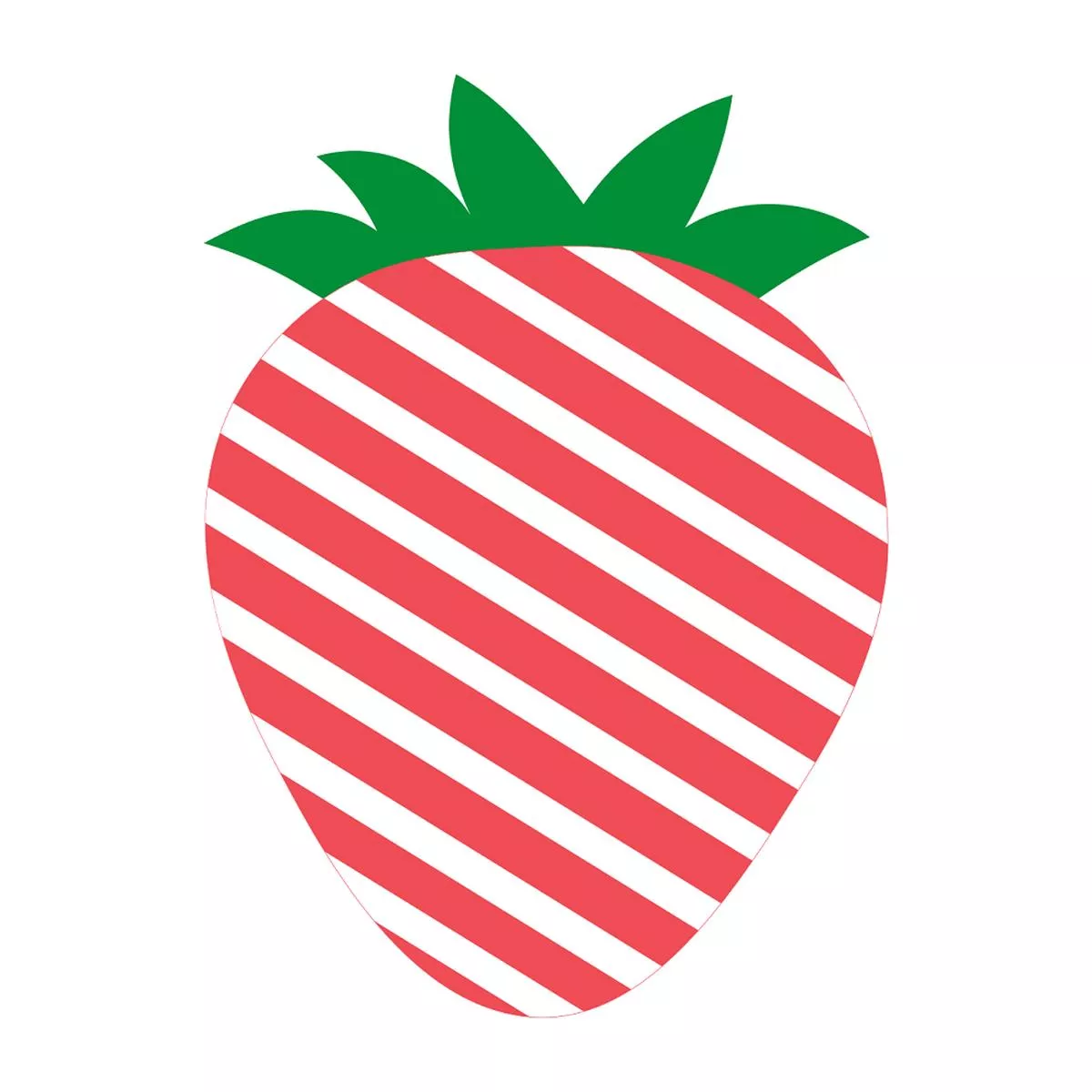 Strawberry Patch Stripe Pattern Fabric Panel