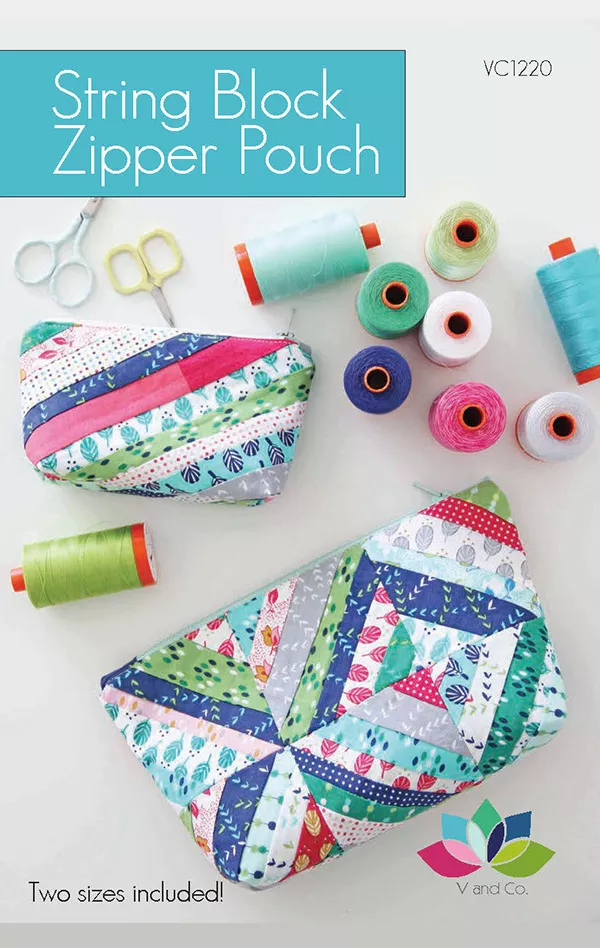 String Block Zipper Pouch pattern (V and Co.)