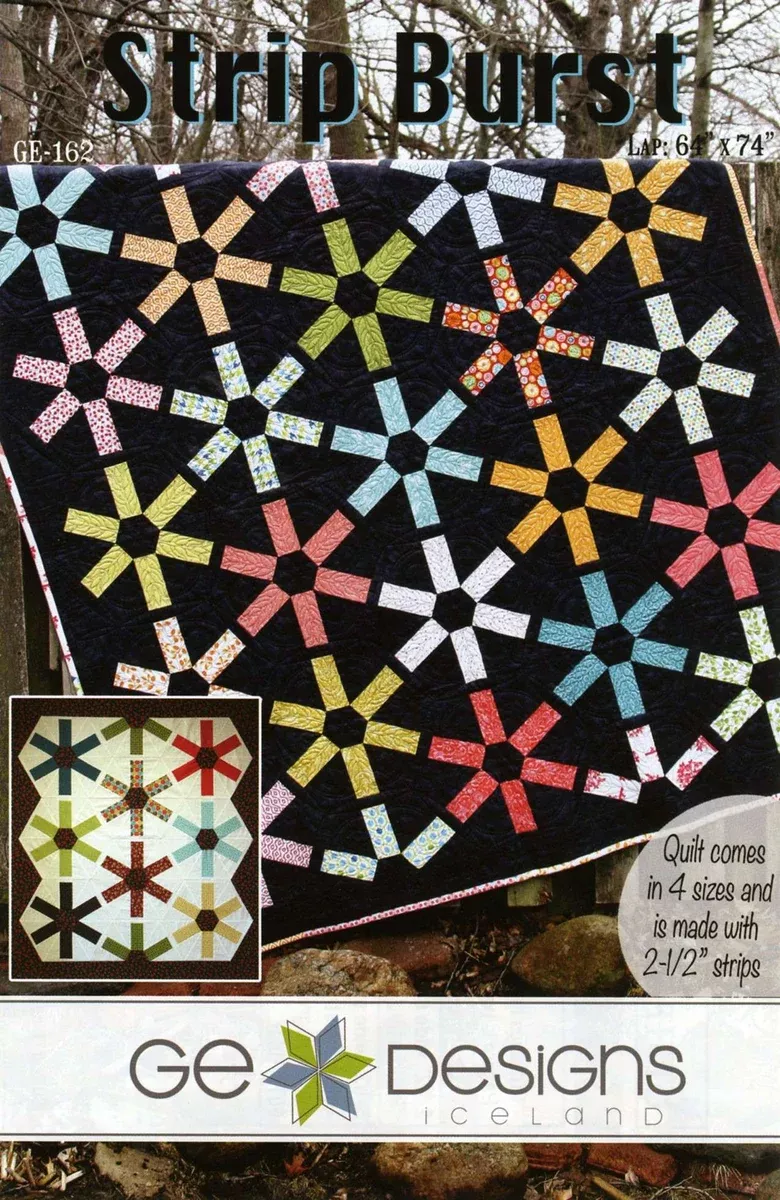 Strip Burst Quilt Pattern by Gudrun Erla